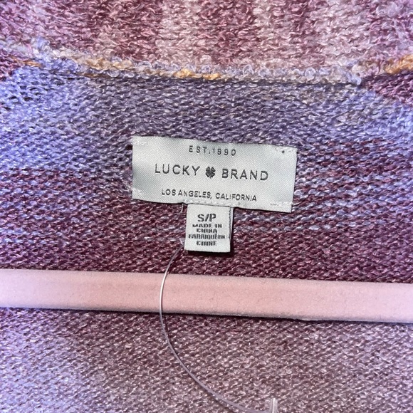 LUCKY BRAND Space Dye Malibu Open Front Cardigan Sweater with Hand Pockets S NWT - Picture 7 of 11